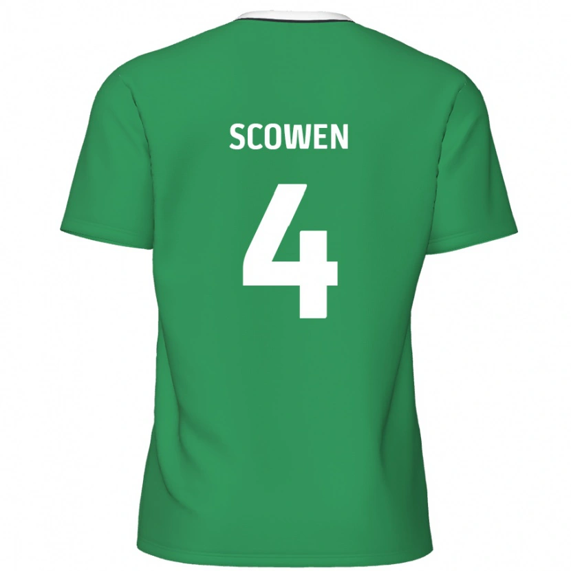 Danxen Kid Josh Scowen #4 Green White Stripes Away Jersey 2024/25 T-Shirt