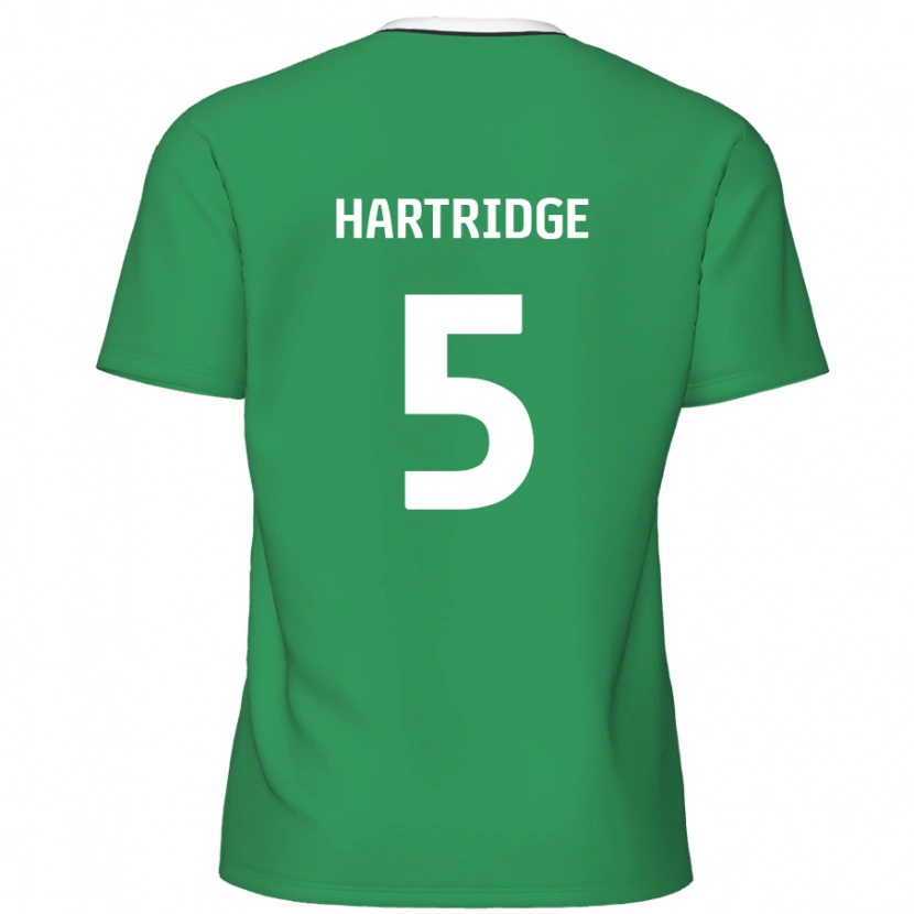 Danxen Kid Alex Hartridge #5 Green White Stripes Away Jersey 2024/25 T-Shirt