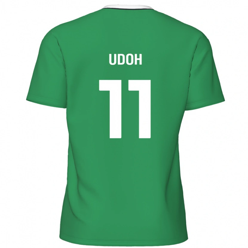 Danxen Kid Daniel Udoh #11 Green White Stripes Away Jersey 2024/25 T-Shirt