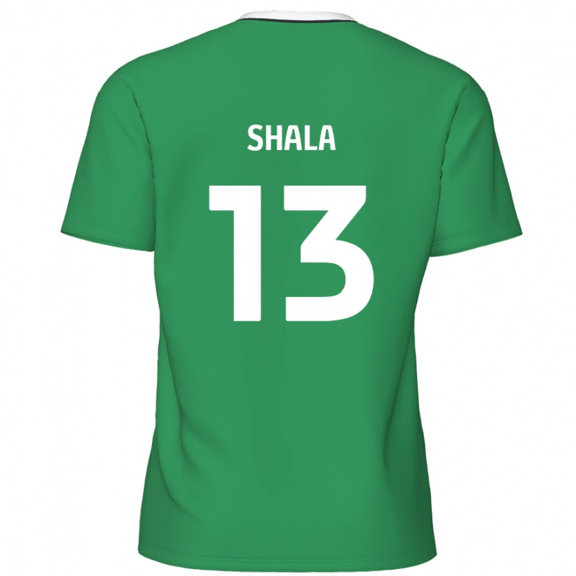 Danxen Kid Laurence Shala #13 Green White Stripes Away Jersey 2024/25 T-Shirt