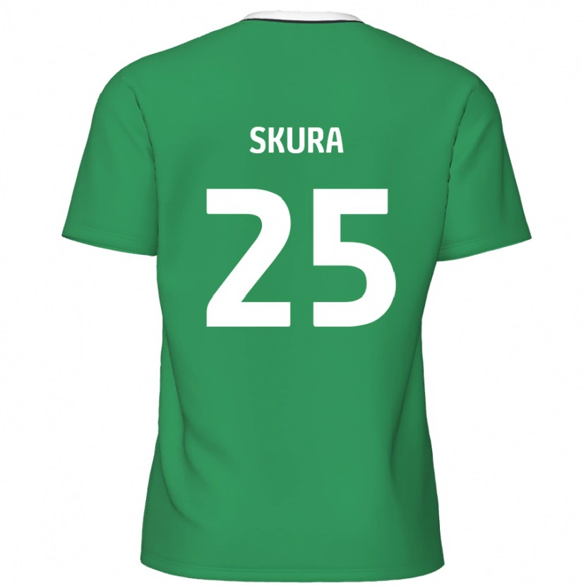 Danxen Kid Declan Skura #25 Green White Stripes Away Jersey 2024/25 T-Shirt