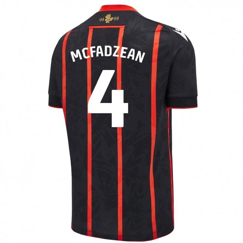 Danxen Kid Kyle Mcfadzean #4 Black Red Away Jersey 2024/25 T-Shirt