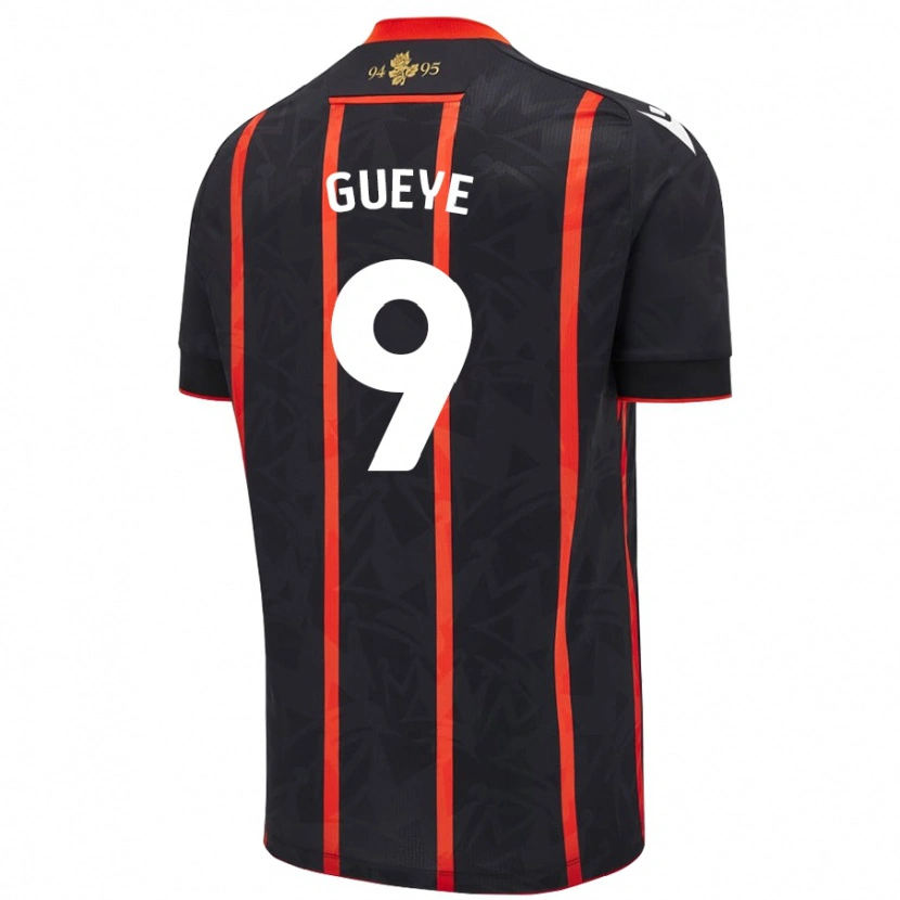 Danxen Kid Makhtar Gueye #9 Black Red Away Jersey 2024/25 T-Shirt