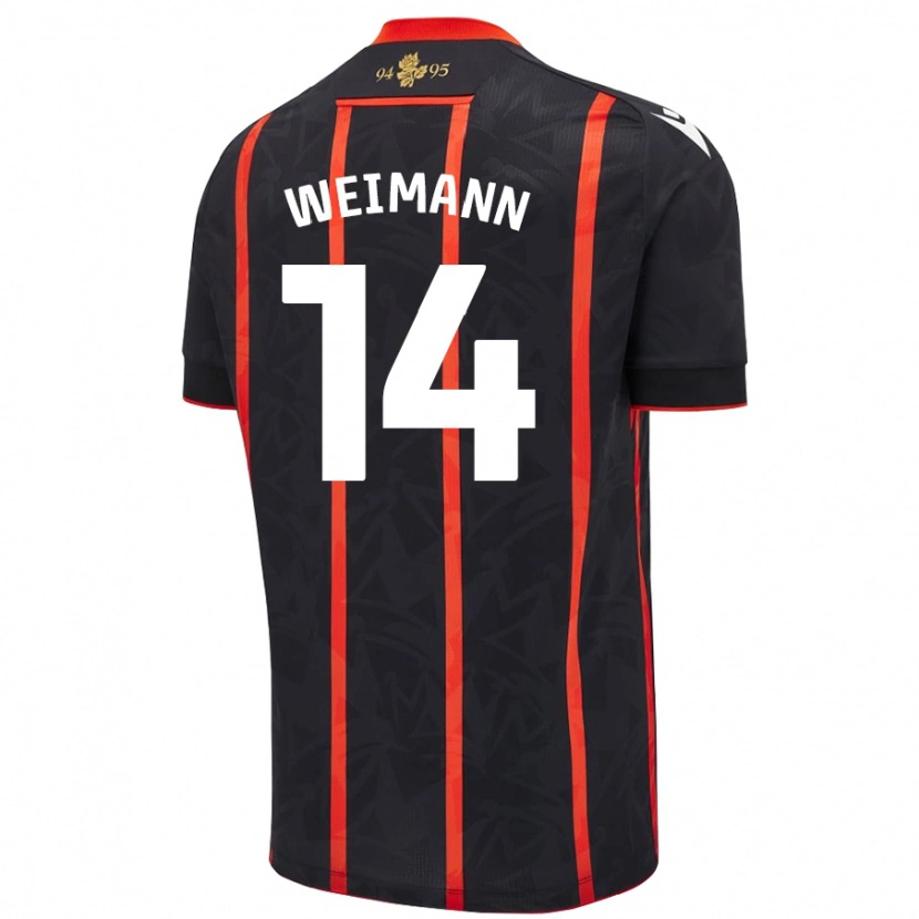 Danxen Kid Andreas Weimann #14 Black Red Away Jersey 2024/25 T-Shirt