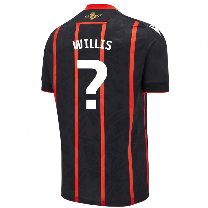 Danxen Kid Nathan Willis #0 Black Red Away Jersey 2024/25 T-Shirt