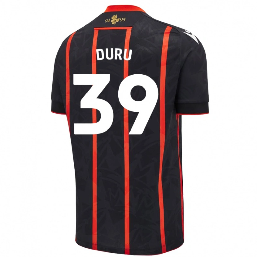 Danxen Kid Leo Duru #39 Black Red Away Jersey 2024/25 T-Shirt