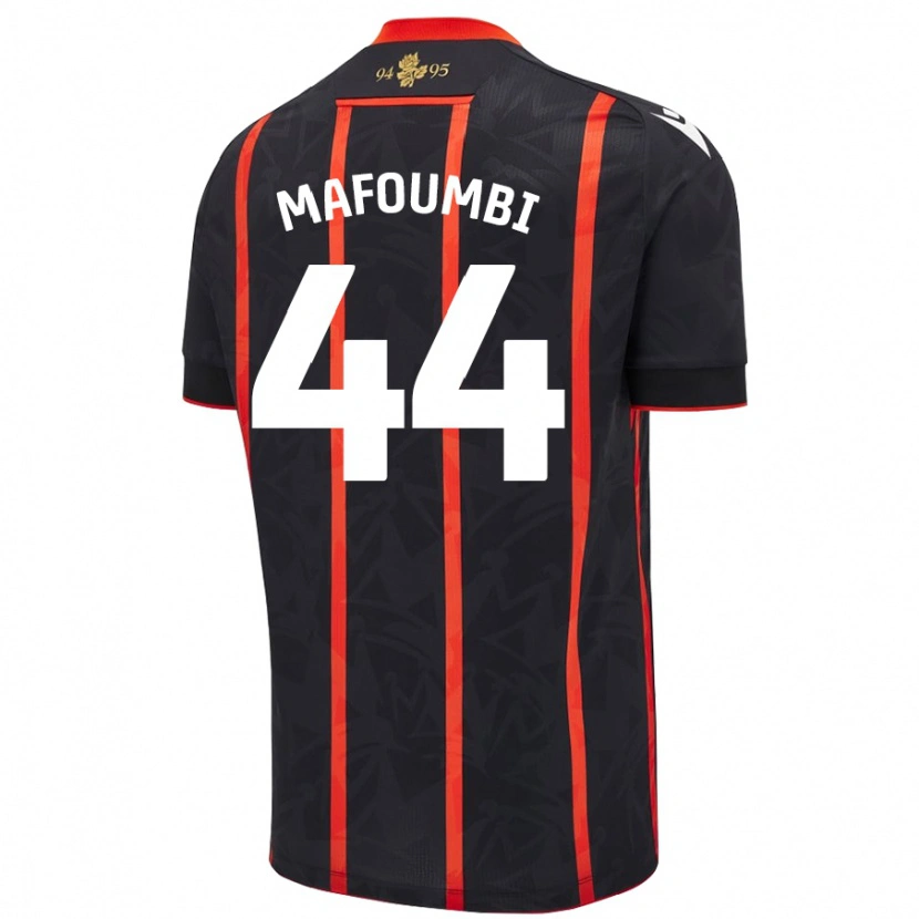 Danxen Kid Exaucé Mafoumbi #44 Black Red Away Jersey 2024/25 T-Shirt