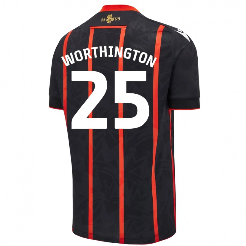 Danxen Kid Nicola Worthington #25 Black Red Away Jersey 2024/25 T-Shirt