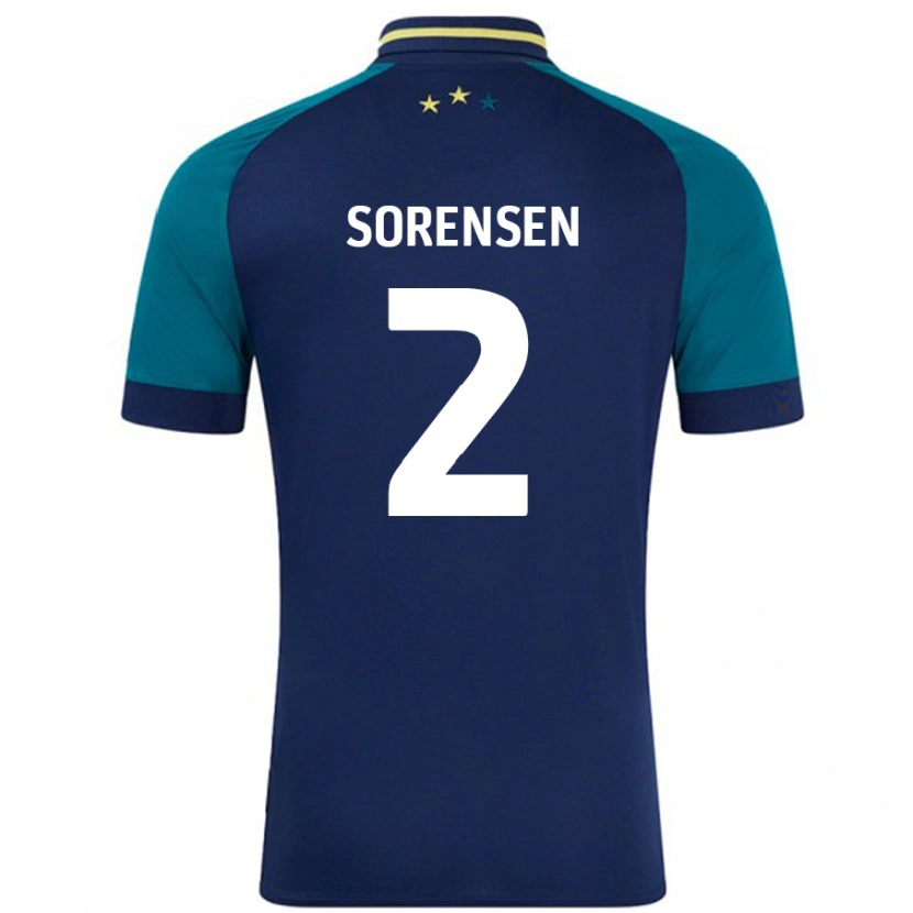 Danxen Kid Lasse Sørensen #2 Navy Dark Green Away Jersey 2024/25 T-Shirt