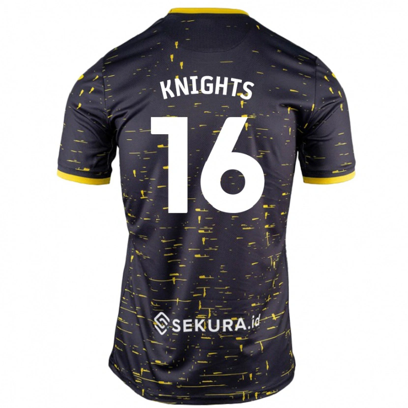 Danxen Kid Katie Knights #16 Black Yellow Away Jersey 2024/25 T-Shirt