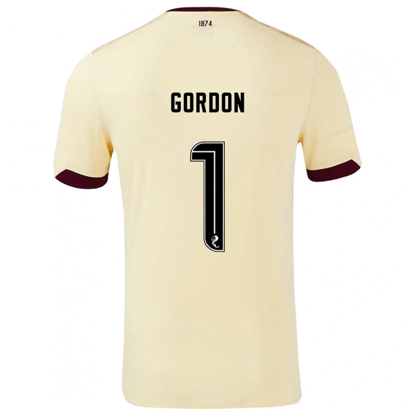 Danxen Kid Craig Gordon #1 Cream Burgundy Away Jersey 2024/25 T-Shirt