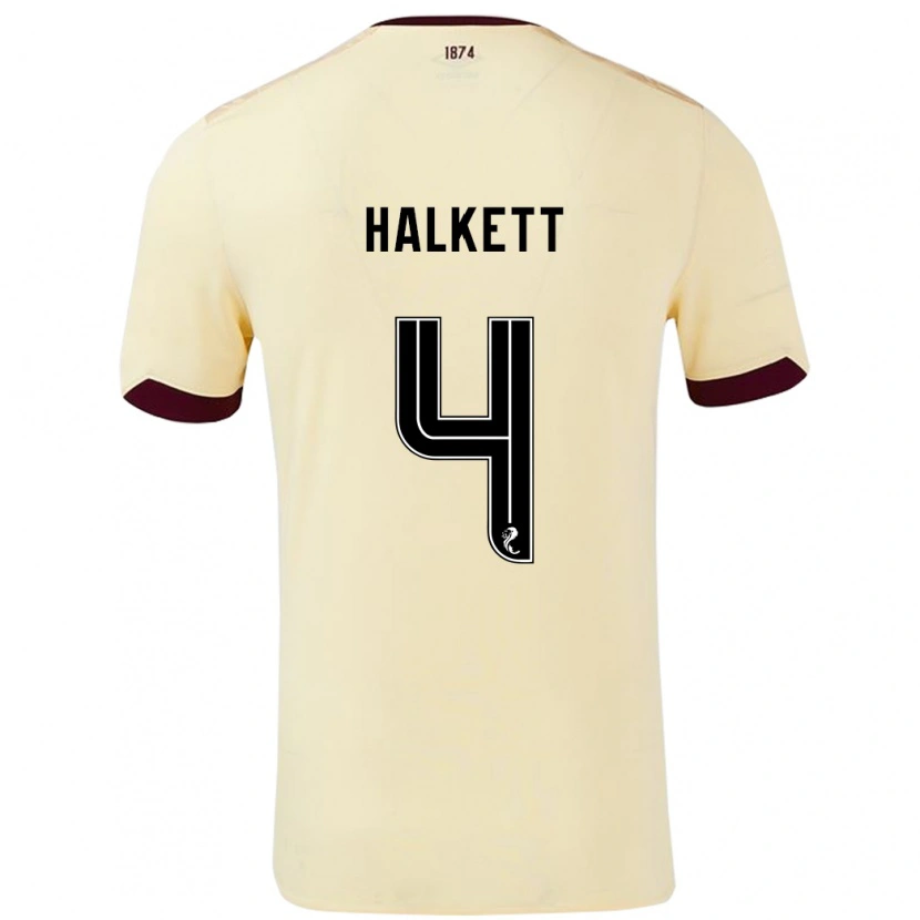 Danxen Kid Craig Halkett #4 Cream Burgundy Away Jersey 2024/25 T-Shirt