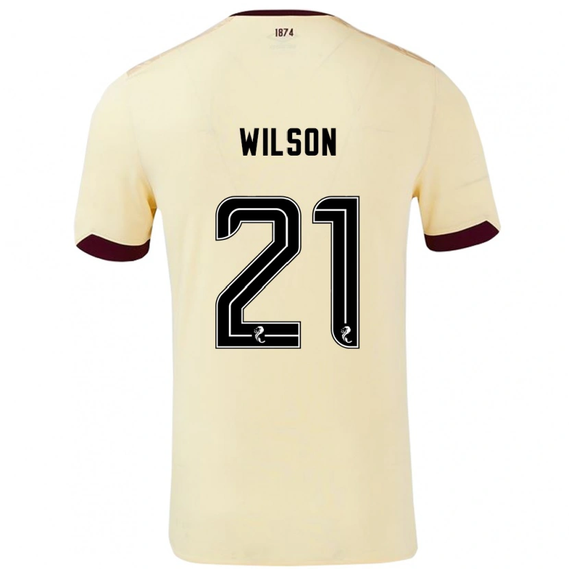 Danxen Kid James Wilson #21 Cream Burgundy Away Jersey 2024/25 T-Shirt