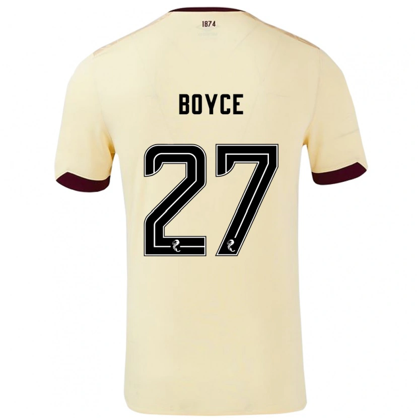 Danxen Kid Liam Boyce #27 Cream Burgundy Away Jersey 2024/25 T-Shirt