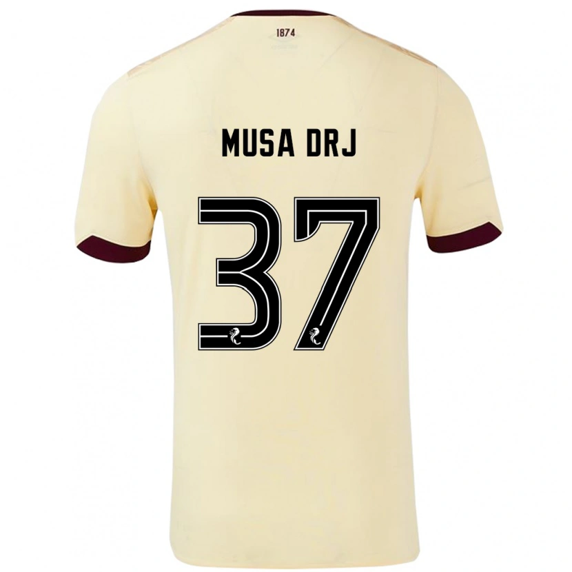 Danxen Kid Musa Drammeh #37 Cream Burgundy Away Jersey 2024/25 T-Shirt