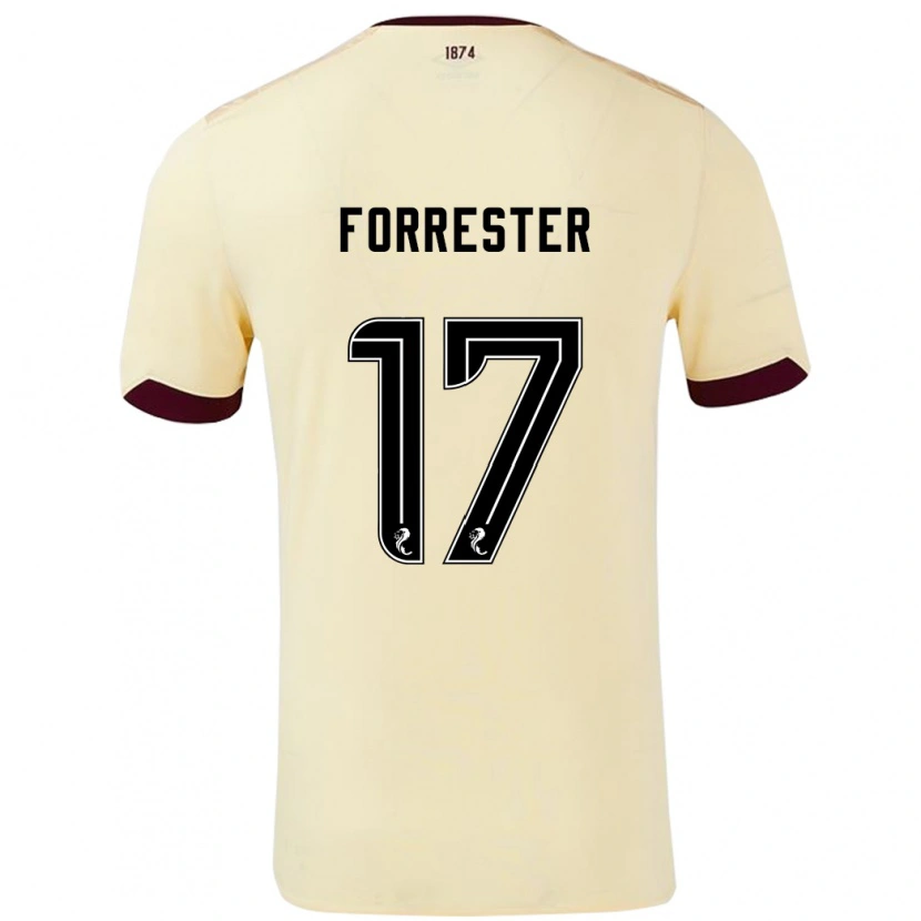 Danxen Kid Adam Forrester #17 Cream Burgundy Away Jersey 2024/25 T-Shirt