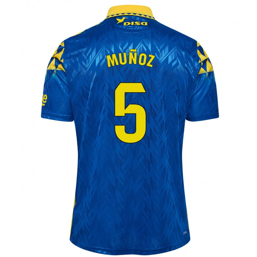 Danxen Kid Javi Muñoz #5 Blue Yellow Away Jersey 2024/25 T-Shirt