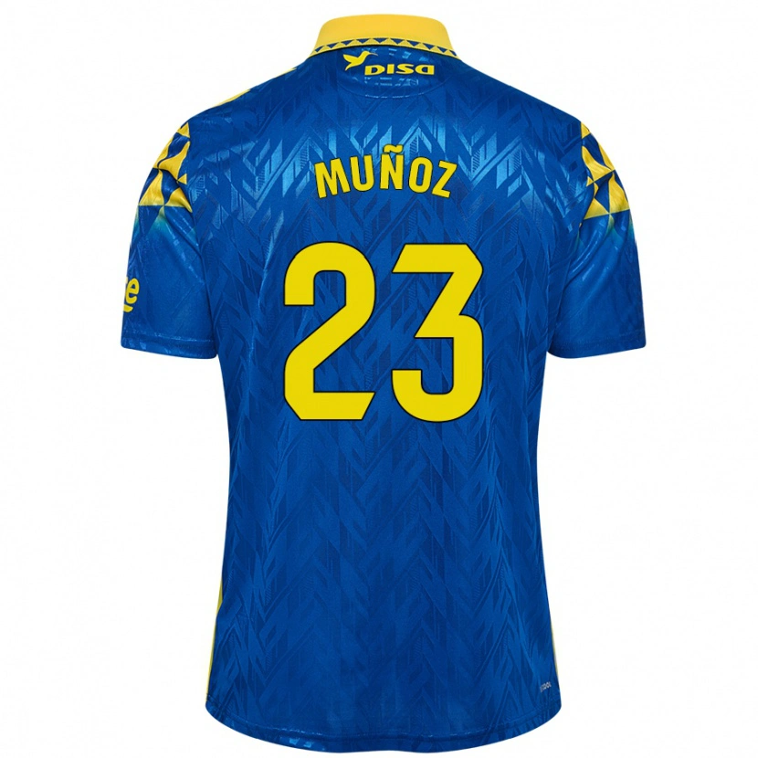 Danxen Kid Álex Muñoz #23 Blue Yellow Away Jersey 2024/25 T-Shirt