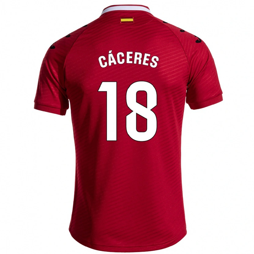 Danxen Kid Damián Cáceres #18 Dark Red Away Jersey 2024/25 T-Shirt