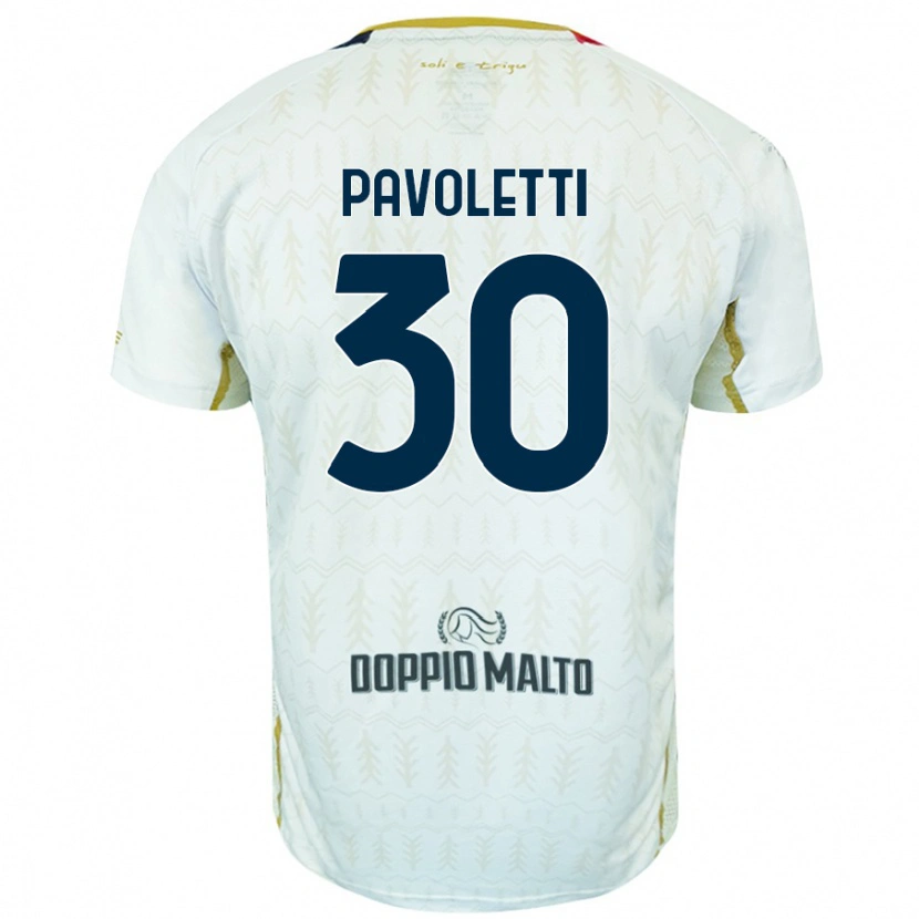 Danxen Kid Leonardo Pavoletti #30 White Away Jersey 2024/25 T-Shirt