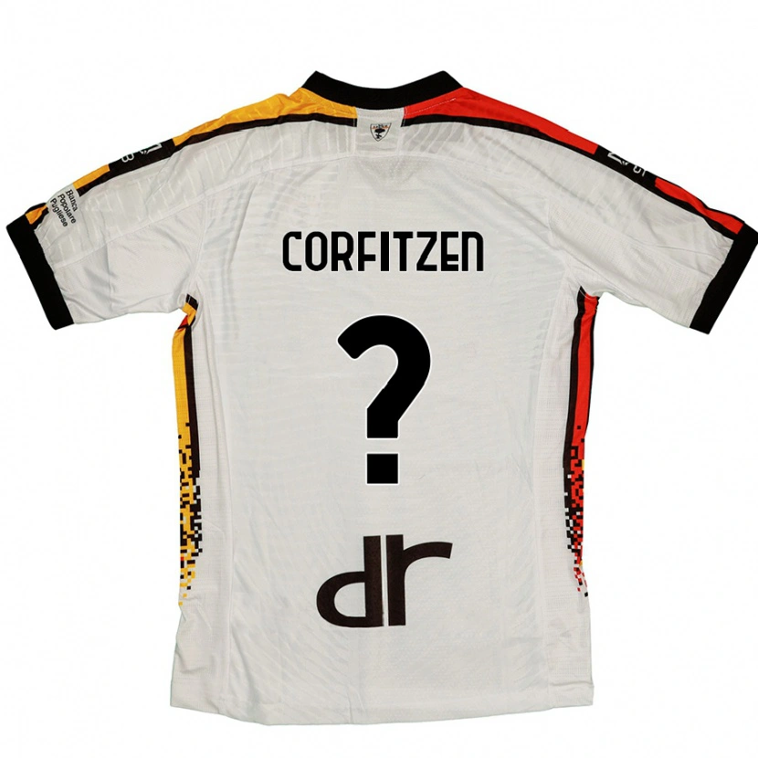 Danxen Kid Jeppe Corfitzen #0 White Black Away Jersey 2024/25 T-Shirt