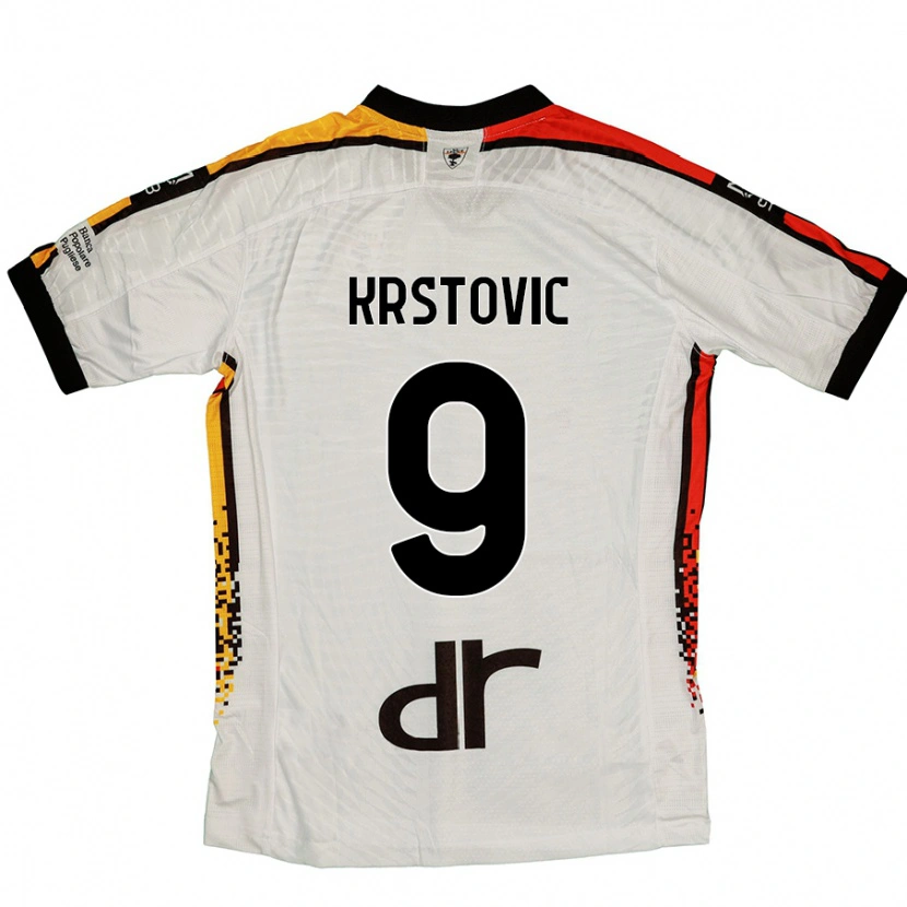 Danxen Kid Nikola Krstovic #9 White Black Away Jersey 2024/25 T-Shirt