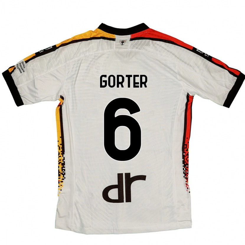 Danxen Kid Olaf Gorter #6 White Black Away Jersey 2024/25 T-Shirt