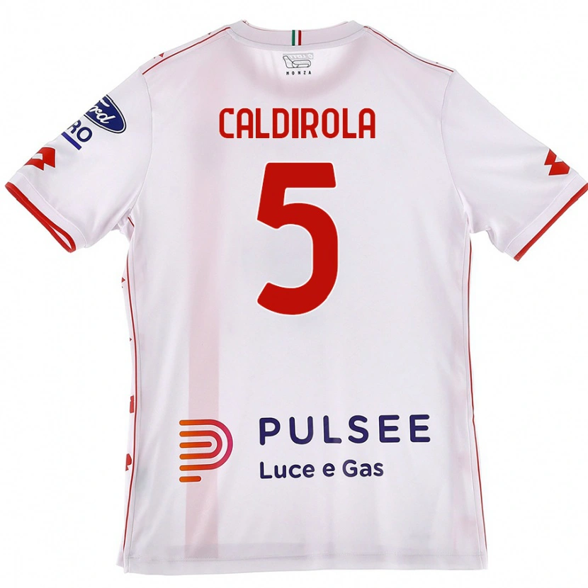 Danxen Kid Luca Caldirola #5 White Red Away Jersey 2024/25 T-Shirt