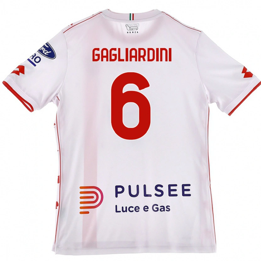 Danxen Kid Roberto Gagliardini #6 White Red Away Jersey 2024/25 T-Shirt