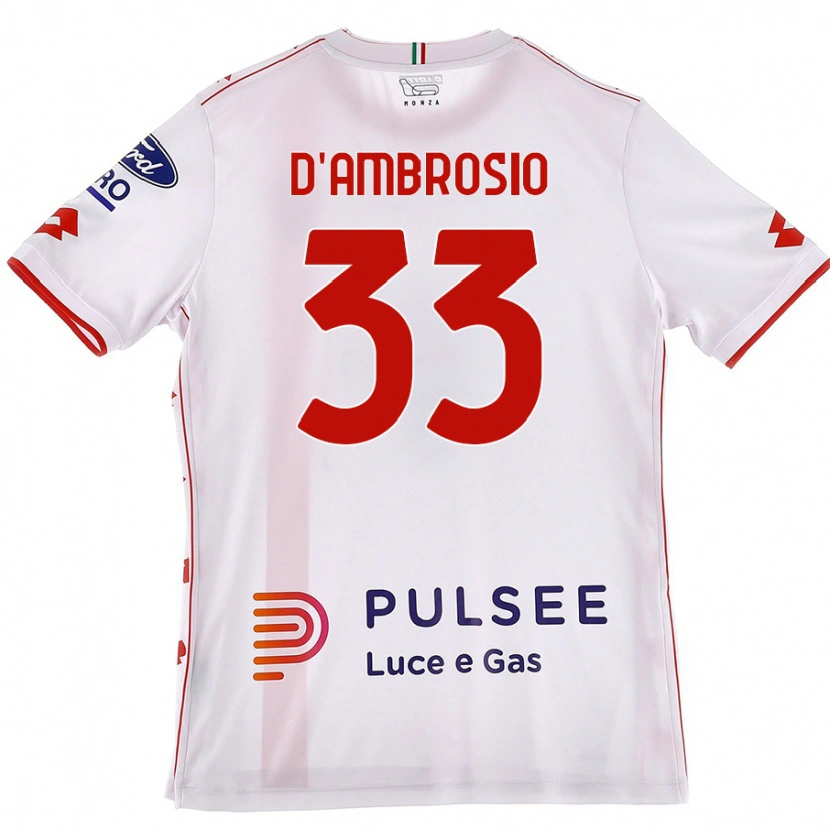 Danxen Kid Danilo D'ambrosio #33 White Red Away Jersey 2024/25 T-Shirt