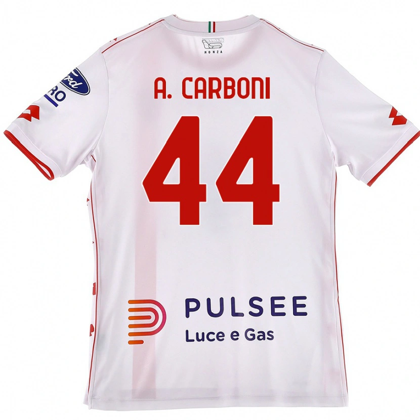 Danxen Kid Andrea Carboni #44 White Red Away Jersey 2024/25 T-Shirt