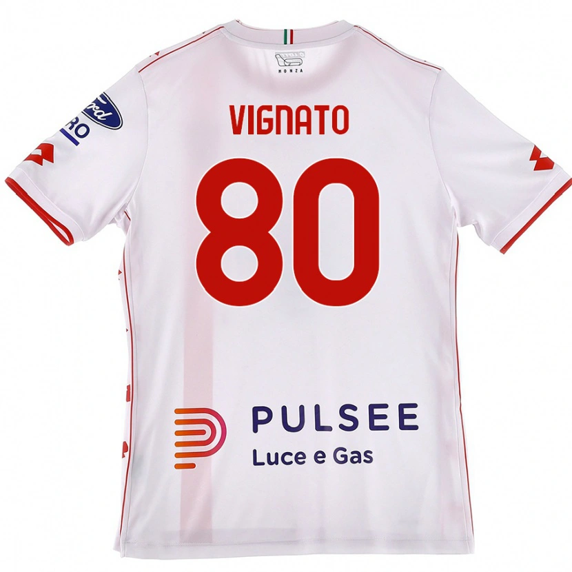 Danxen Kid Samuele Vignato #80 White Red Away Jersey 2024/25 T-Shirt