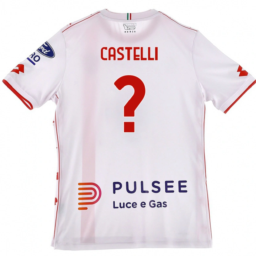 Danxen Kid Davide Castelli #0 White Red Away Jersey 2024/25 T-Shirt