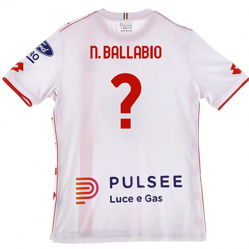 Danxen Kid Nicolò Ballabio #0 White Red Away Jersey 2024/25 T-Shirt