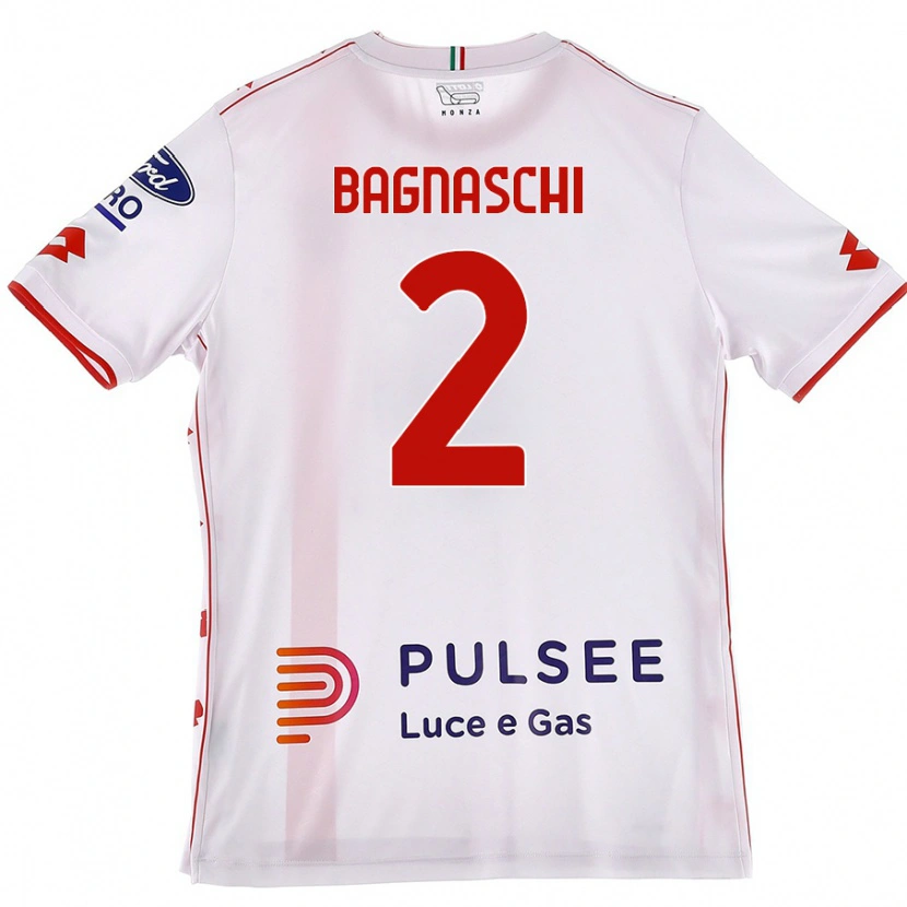 Danxen Kid Alessandro Bagnaschi #2 White Red Away Jersey 2024/25 T-Shirt