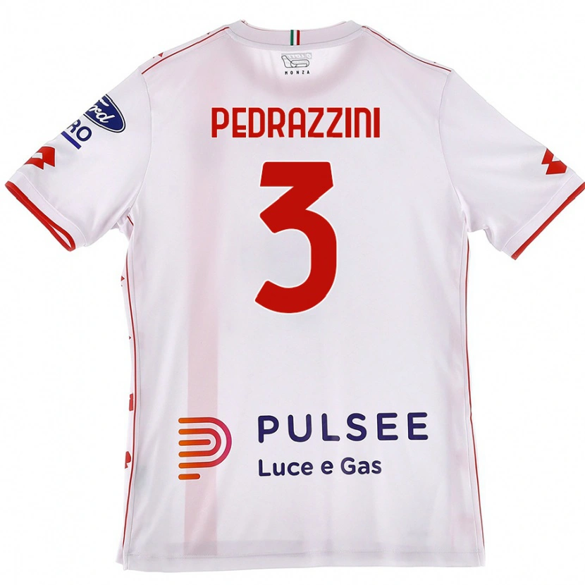 Danxen Kid Carlo Pedrazzini #3 White Red Away Jersey 2024/25 T-Shirt