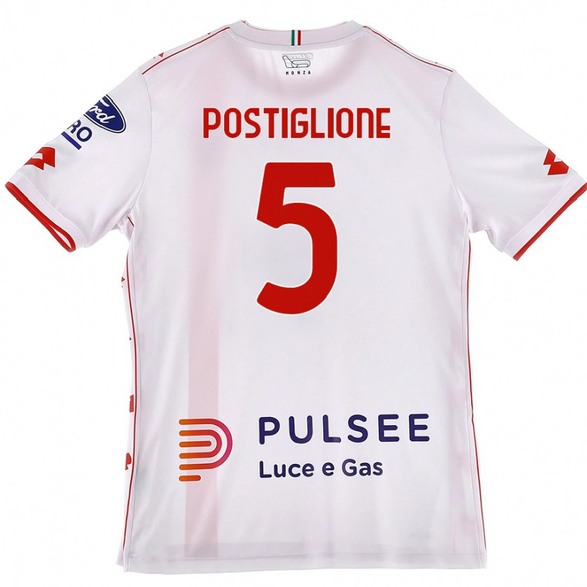 Danxen Kid Nicolò Postiglione #5 White Red Away Jersey 2024/25 T-Shirt