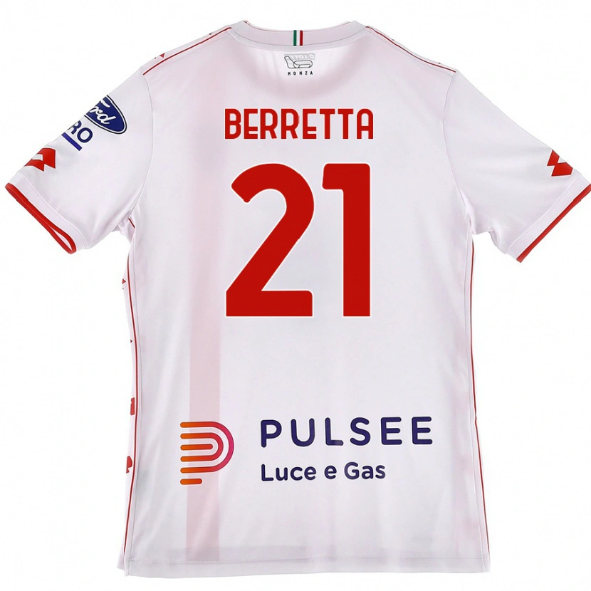 Danxen Kid Alessandro Berretta #21 White Red Away Jersey 2024/25 T-Shirt