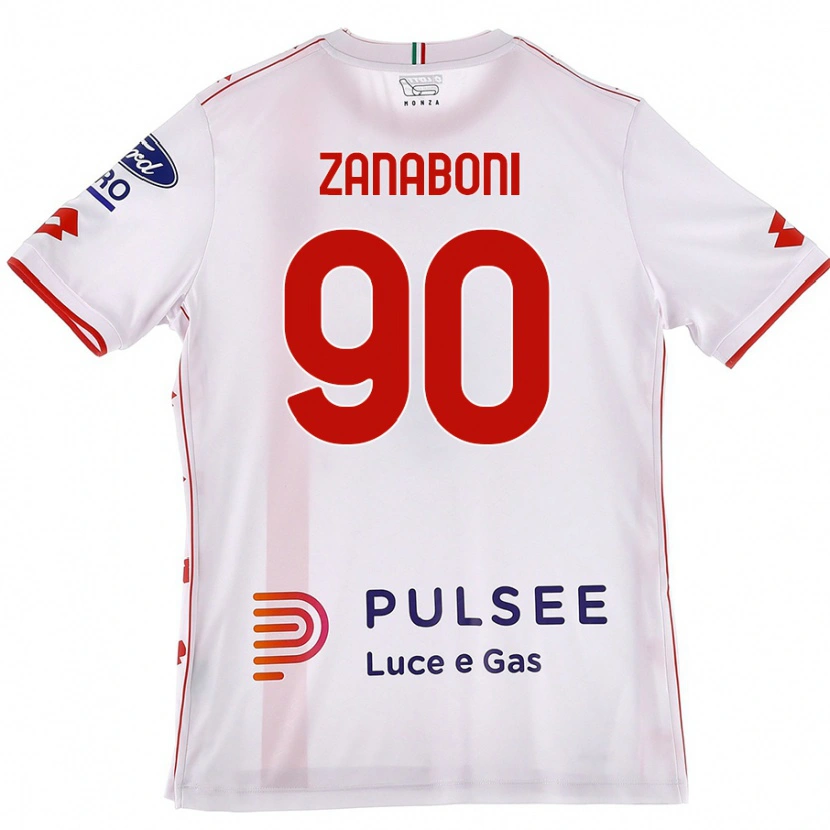 Danxen Kid Emanuele Zanaboni #90 White Red Away Jersey 2024/25 T-Shirt