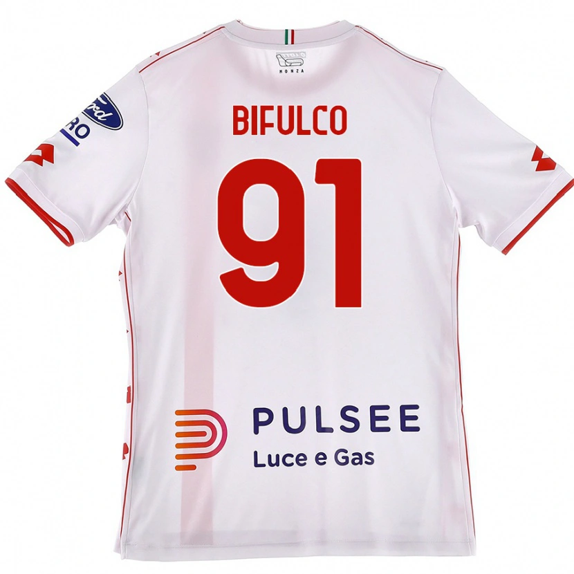 Danxen Kid Davide Bifulco #91 White Red Away Jersey 2024/25 T-Shirt