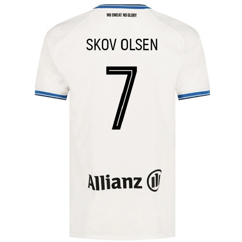 Danxen Kid Andreas Skov Olsen #7 White Away Jersey 2024/25 T-Shirt