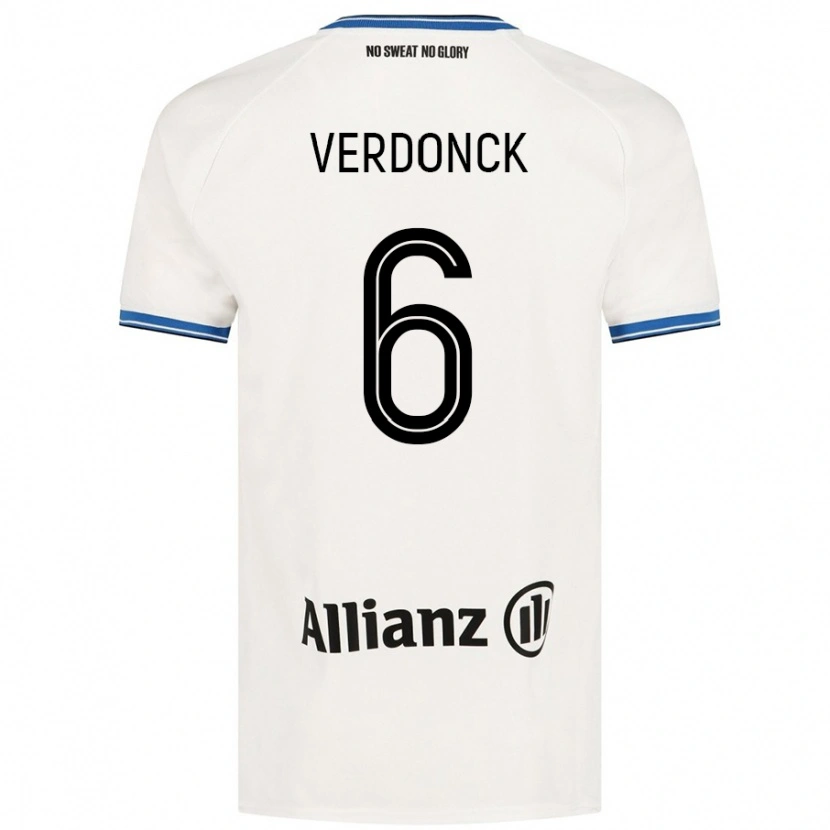 Danxen Kid Saar Verdonck #6 White Away Jersey 2024/25 T-Shirt