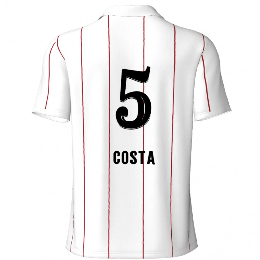 Danxen Kid Ayrton Costa #5 White Black Away Jersey 2024/25 T-Shirt