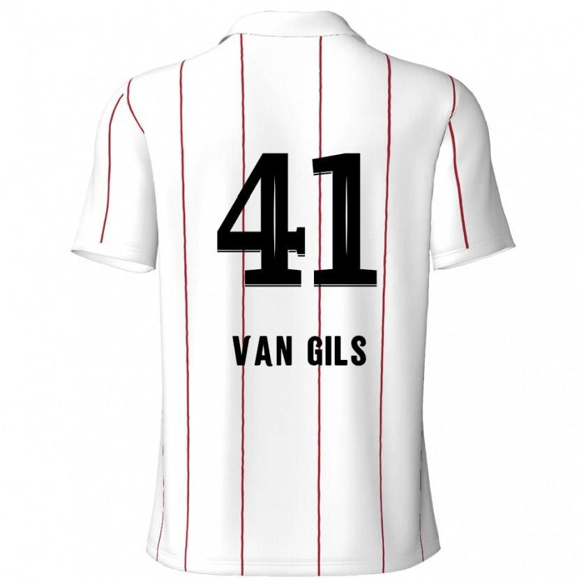 Danxen Kid Mathis Van Gils #41 White Black Away Jersey 2024/25 T-Shirt