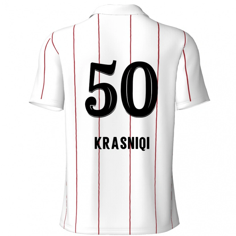 Danxen Kid Laurit Krasniqi #50 White Black Away Jersey 2024/25 T-Shirt