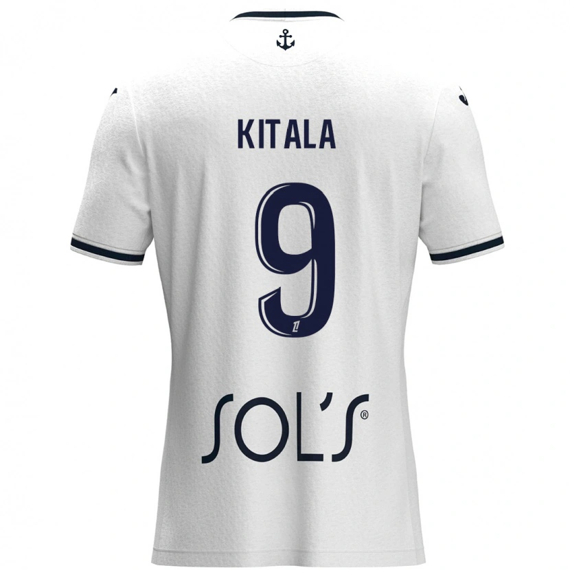 Danxen Kid Yann Kitala #9 White Dark Blue Away Jersey 2024/25 T-Shirt