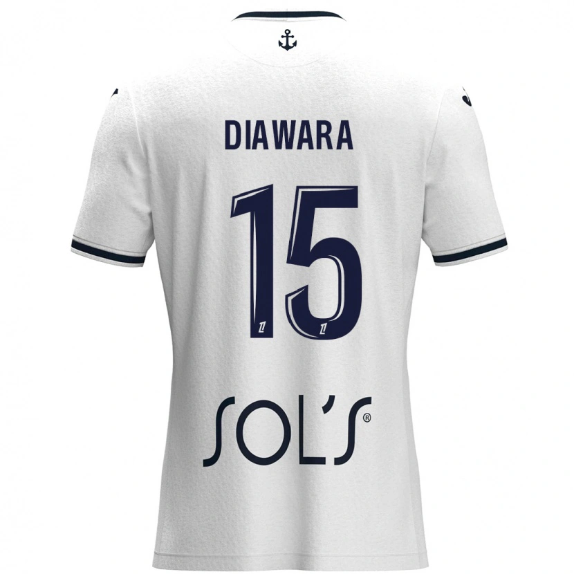 Danxen Kid Kandet Diawara #15 White Dark Blue Away Jersey 2024/25 T-Shirt