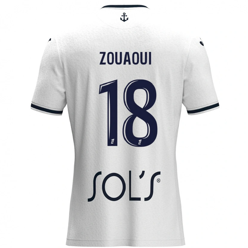 Danxen Kid Yanis Zouaoui #18 White Dark Blue Away Jersey 2024/25 T-Shirt