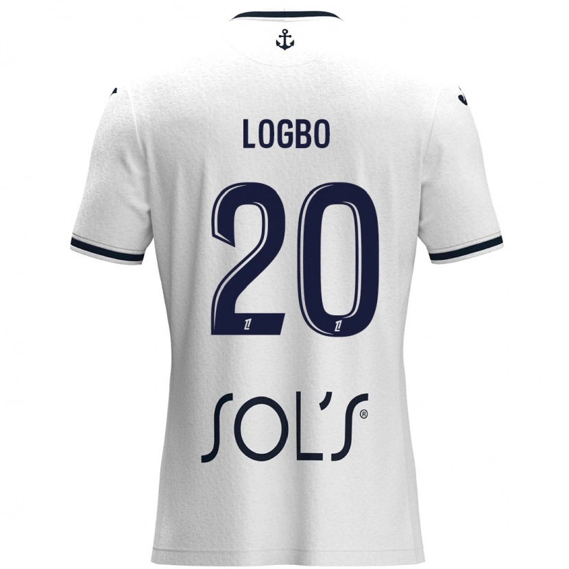 Danxen Kid Andy Logbo #20 White Dark Blue Away Jersey 2024/25 T-Shirt