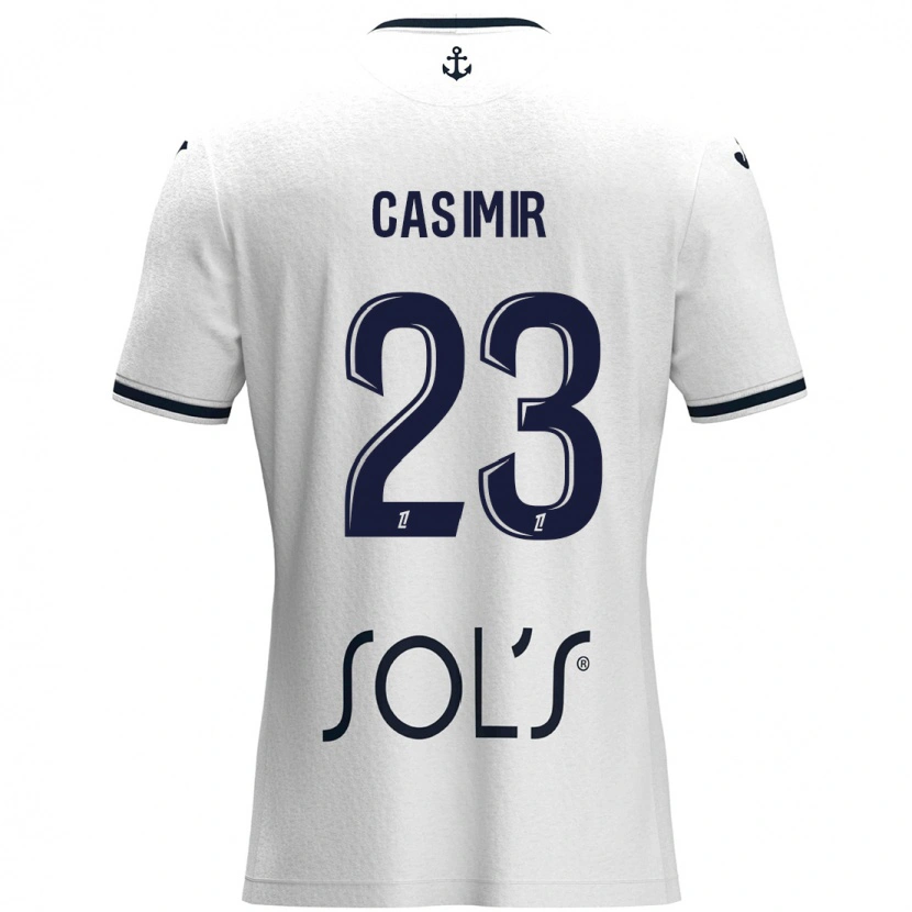 Danxen Kid Josué Casimir #23 White Dark Blue Away Jersey 2024/25 T-Shirt